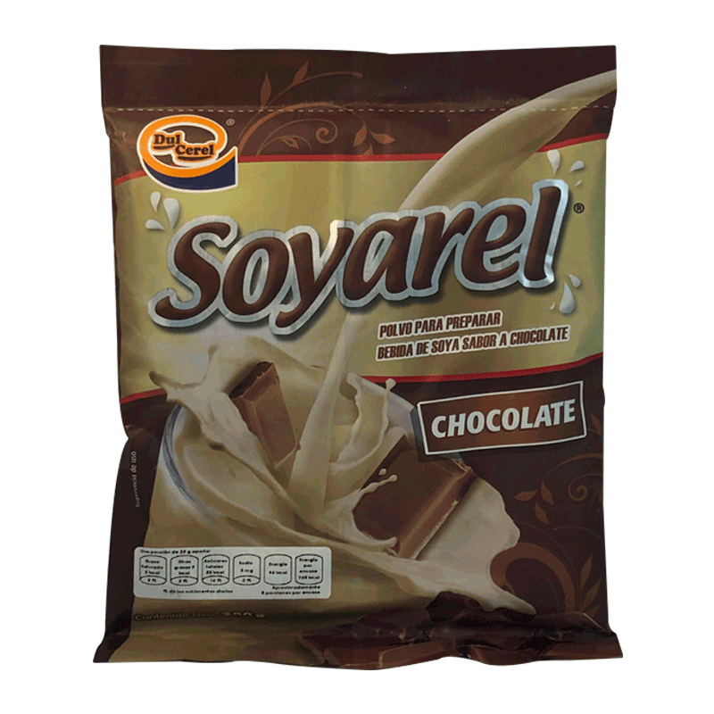 SOYAREL POLVO PARA PREPARAR BEBIDA DE SOYA SABOR CHOCOLATE SOBRE
